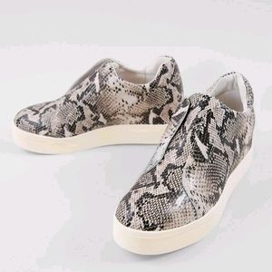 J Slides Faux Snakeskin Shoes